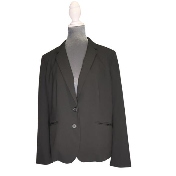 Ann Taylor Jackets & Blazers - Ann Taylor Factory Black Blazer Notch Lapel Single Breast TwoButton Corpcore 14P